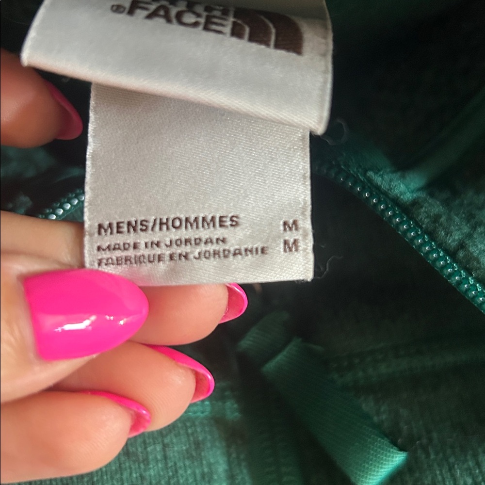 The North Face Men’s Quarter Zip Teal Fleece Jacket M - Picture 6 of 9